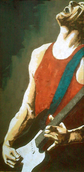 Rock con espatula Acrylic Canvas Figure Painting