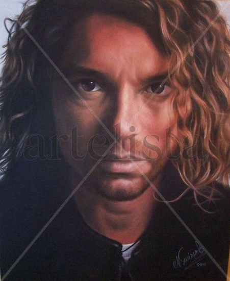 Michael Hutchence Pastel Papel Retrato