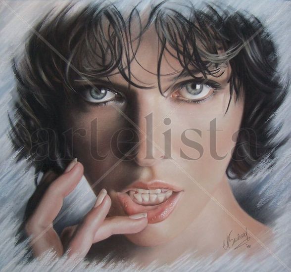 Milla Jovovich Pastel Paper Portrait