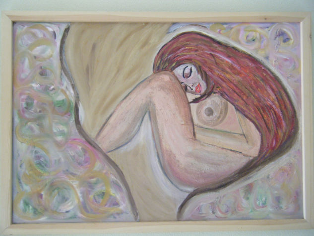 SUEÑO Mixed media Panel Figure Painting