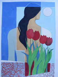 Mujer con flores