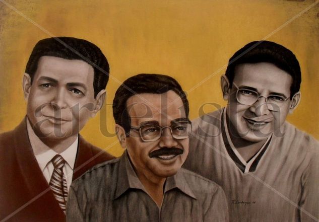 Pacho Galàn-Jorge Villamil-Lucho Bermùdez(Compositores Colombianos) Pastel Papel Retrato