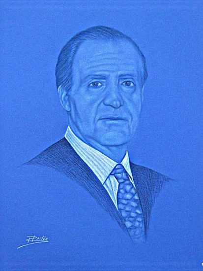 El Rey D. Juan Carlos I Pastel Papel Retrato