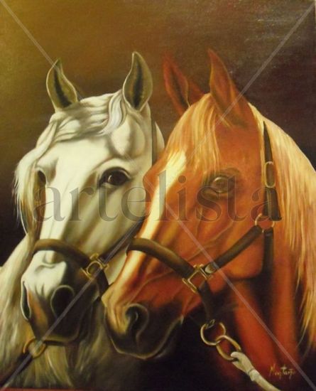 caballos Oil Canvas Animals