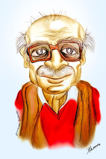 Caricatura Ernesto sabato 