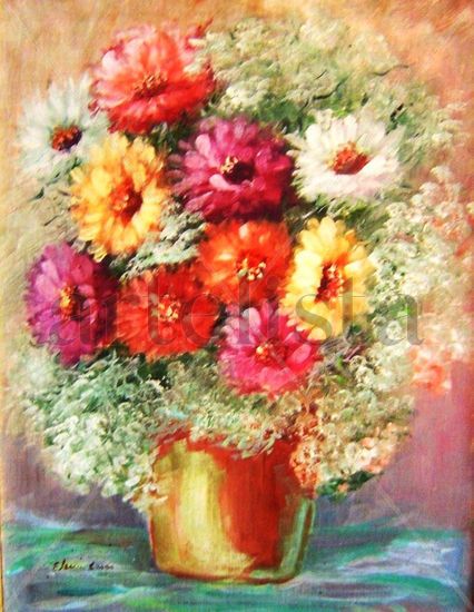 "Mis Preferidas" Oil Canvas Floral Painting