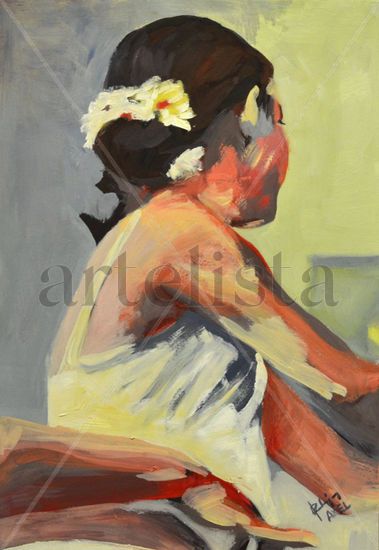 niñas ballet Oil Card Figure Painting