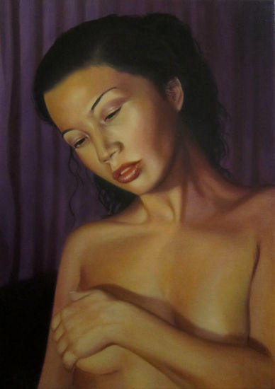 Delicada Contemplacion Oil Canvas Portrait