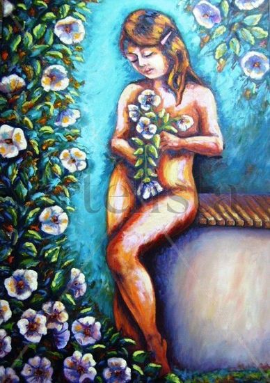 PRIMAVERA Oil Canvas Figure Painting