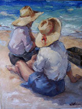 Pescadoras portuguesas Oil Canvas Marine Painting