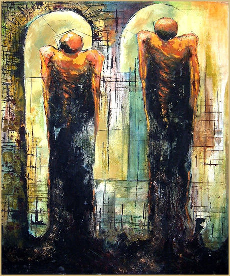 Propuesta para realidad objetiva II Mixed media Textile Figure Painting