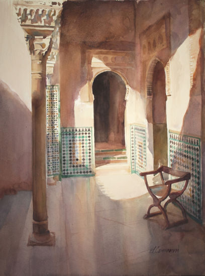 Alhambra. Interior Watercolour Paper Landscaping