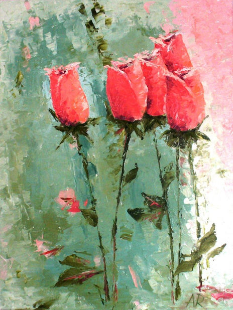Five Pink Roses