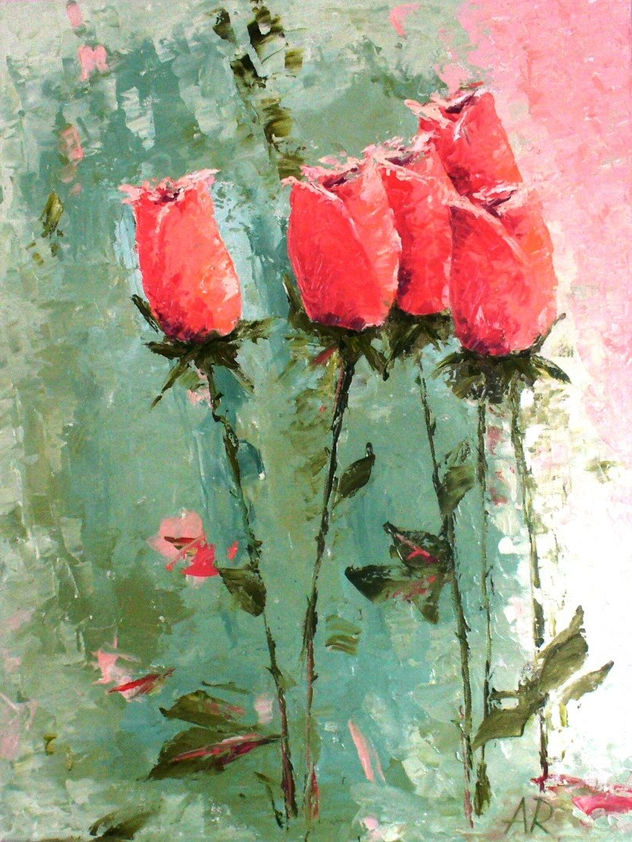 Five Pink Roses