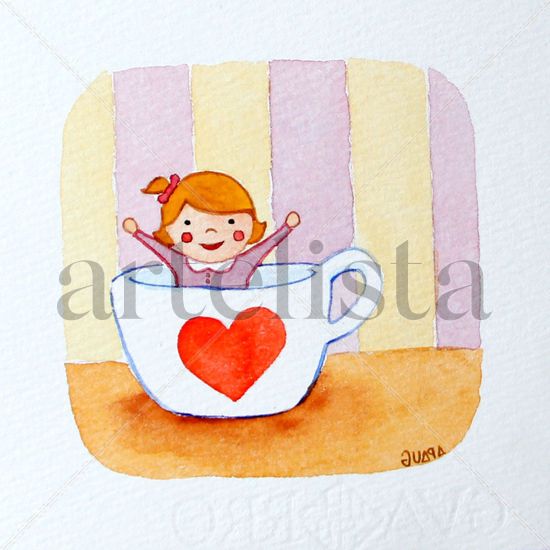 Taza de corazón Watercolour Paper Others