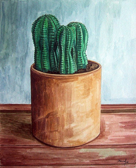 Cactus Watercolour Paper Floral Painting