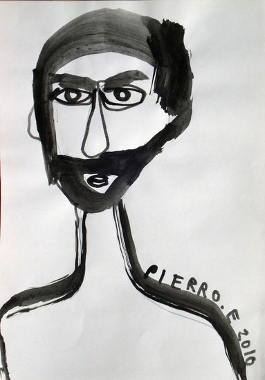 autoretrato con barba Acrílico Lienzo Retrato