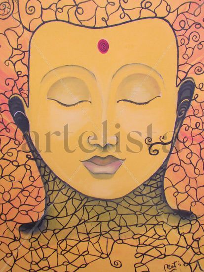 Buddha Oil Canvas Figure Painting