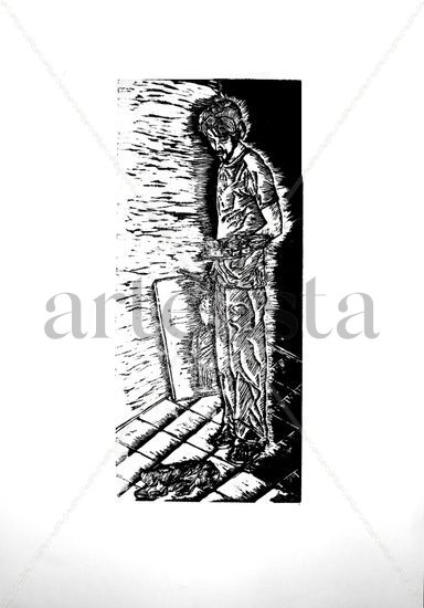 autorretrato iconografico Woodcut