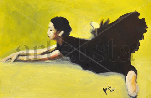 Ballet(descanso) Oil Card Figure Painting