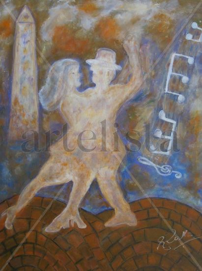 Tango en transparencia Oil Canvas Figure Painting