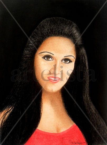 Alicia Juarez (Cantante) Pastel Papel Retrato