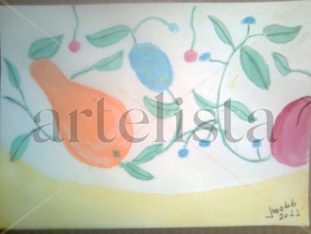 frutas1 Watercolour Card Still Life Paintings