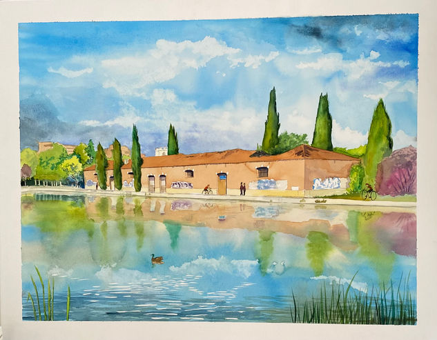 La dársena de Palencia Watercolour Paper Others