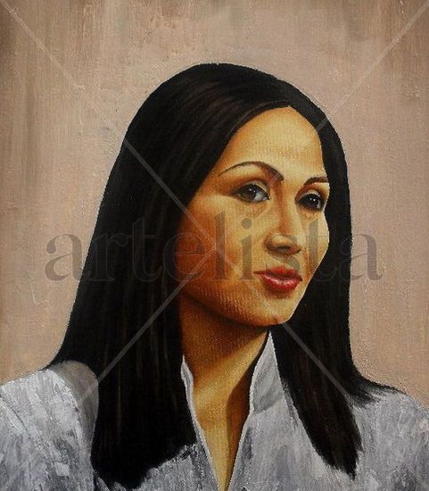 Ana Gabriel Óleo Lienzo Retrato