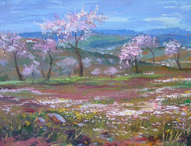 Almendros en Casabermeja Oil Canvas Landscaping