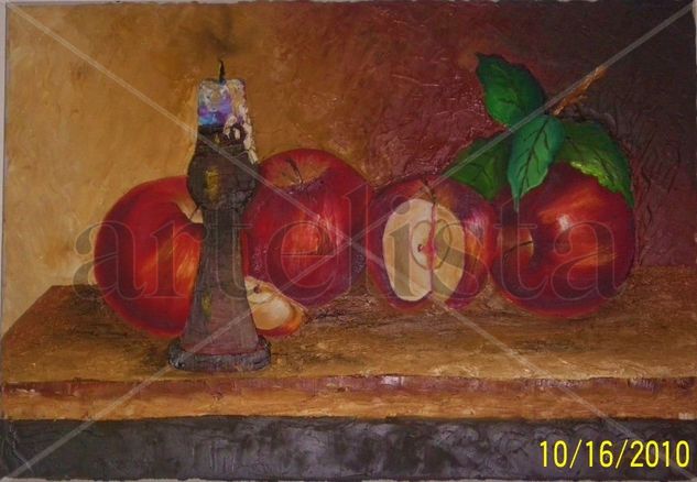 Manzanas sobre la mesa Oil Canvas Others