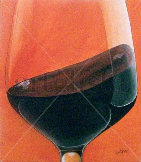 Copa de vino Acrylic Canvas Still Life Paintings