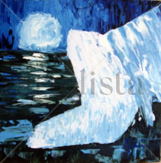 Blue Oil Canvas Marine Painting