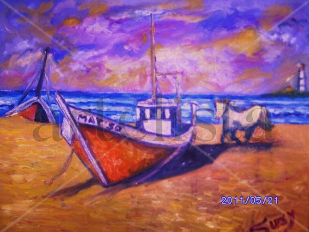 VALIZAS Oil Canvas Marine Painting