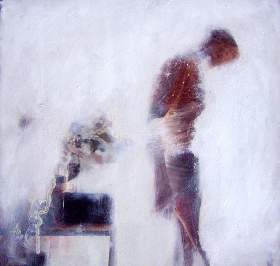 La anunciacion Oil Paper Figure Painting