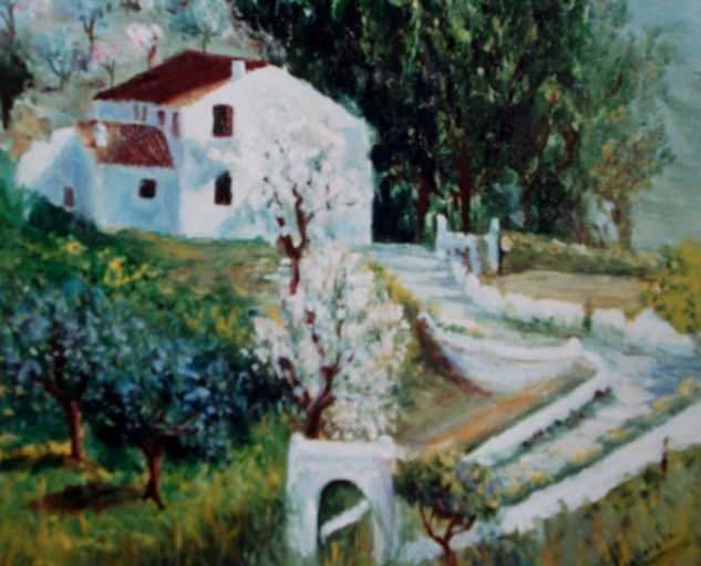 UN CORTIJO  DE ANDALUCIA Oil Canvas Landscaping