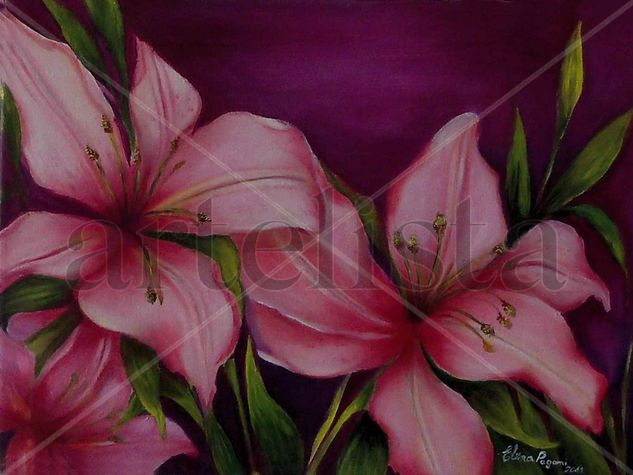 LIRIOS Acrylic Canvas Floral Painting