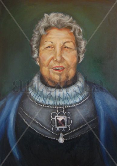 Mi abuela Oil Canvas Portrait