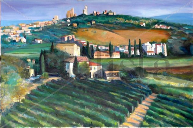 San Giminignano (La Toscana) Oil Canvas Landscaping