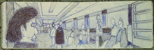 Bolígrafo y Pegatina sobre Molesquine