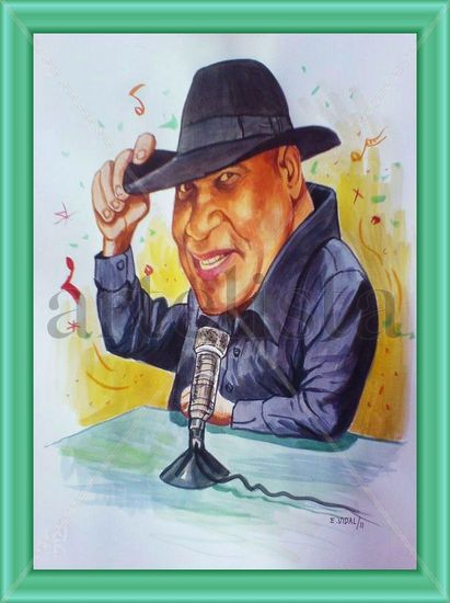 caricatura el cantante Oil Canvas Landscaping