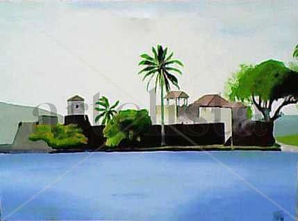 Castillo de San Felipe Acrylic Canvas Landscaping