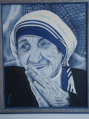 MADRE TERESA Óleo Lienzo Retrato