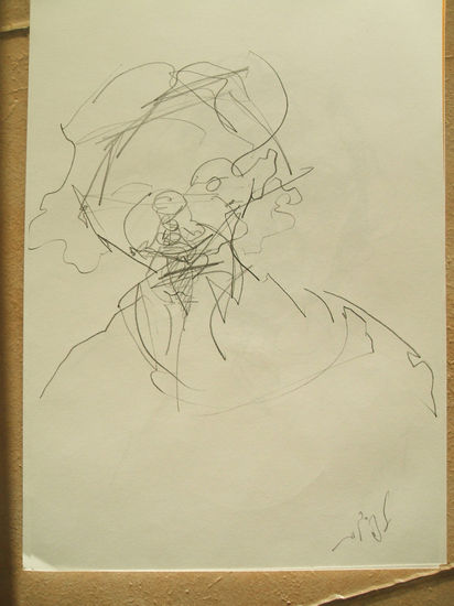 abstraccion lyrica - cabeza Pencil (Black) Paper Portrait