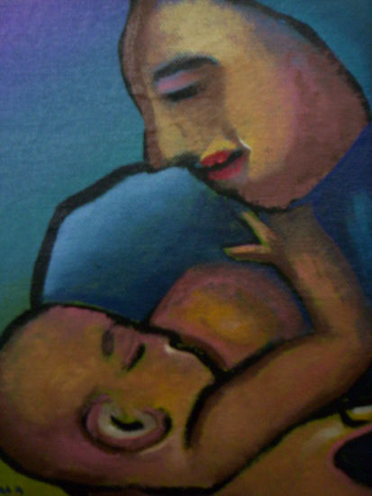 Madre Yashoda y Krishna Acrylic Canvas Others