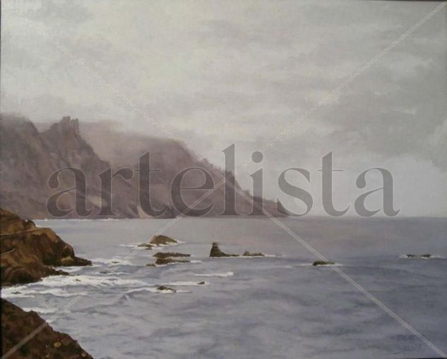 Niebla en la costa Oil Panel Marine Painting