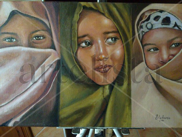 tres mulatas Oil Canvas Landscaping