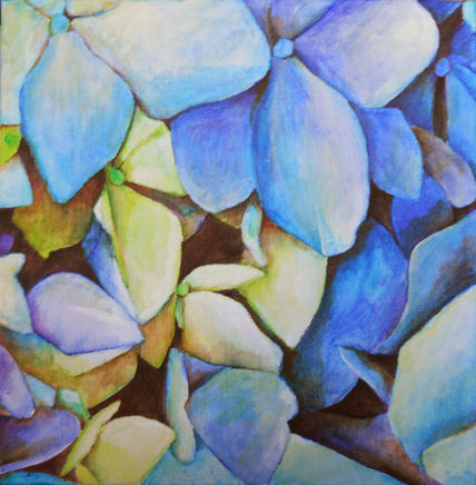 Hortensia azul y verde