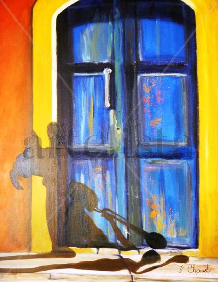 Sombras en la Puerta del Frente Acrylic Canvas Others