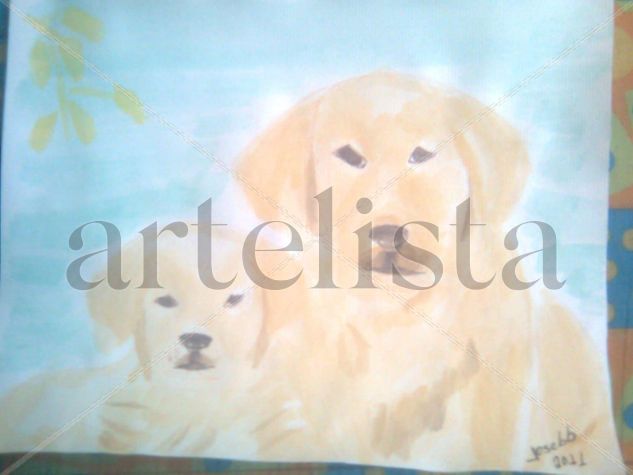 perritos1 Watercolour Card Animals